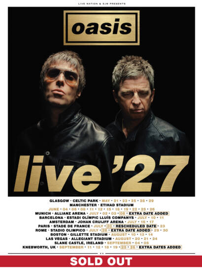Oasis Live ’27: fechas de la gira agotadas.