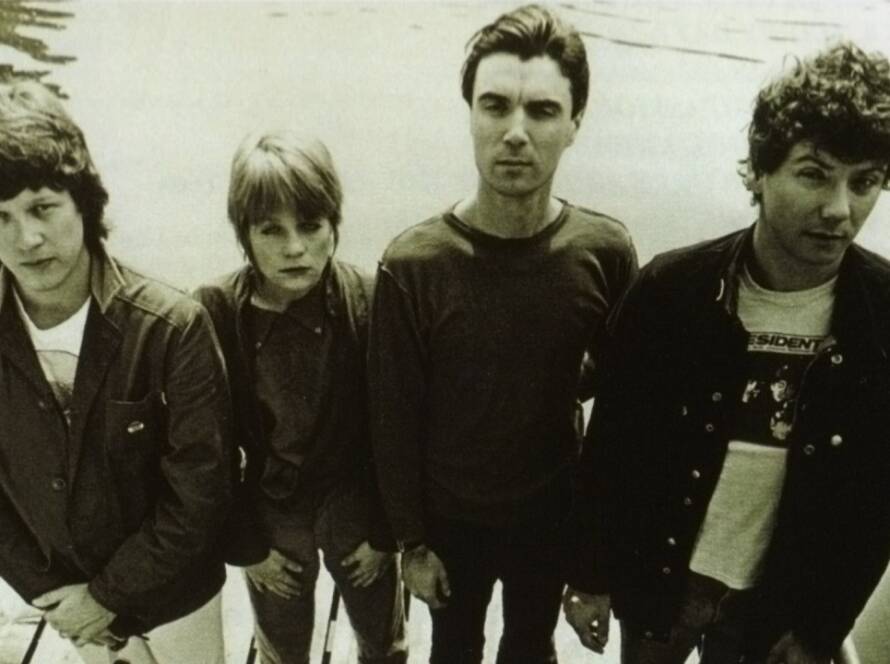 Talking Heads en una fotografía promocional de 1979.